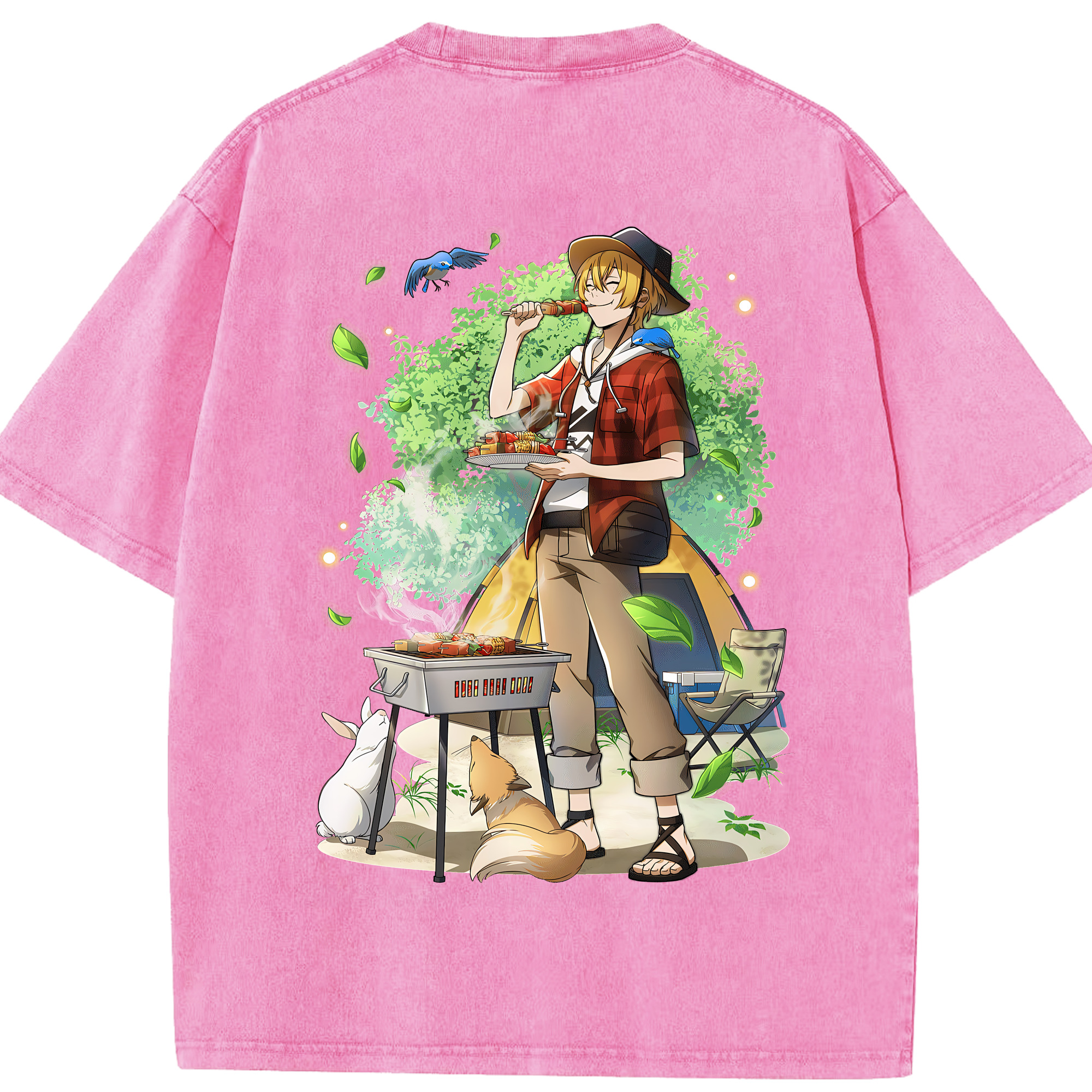 （画像用） 文豪ストレイドッグス Bungo Stray Dogs 綿100% ヴィンテージ風 半袖Tシャツ（背面プリント）